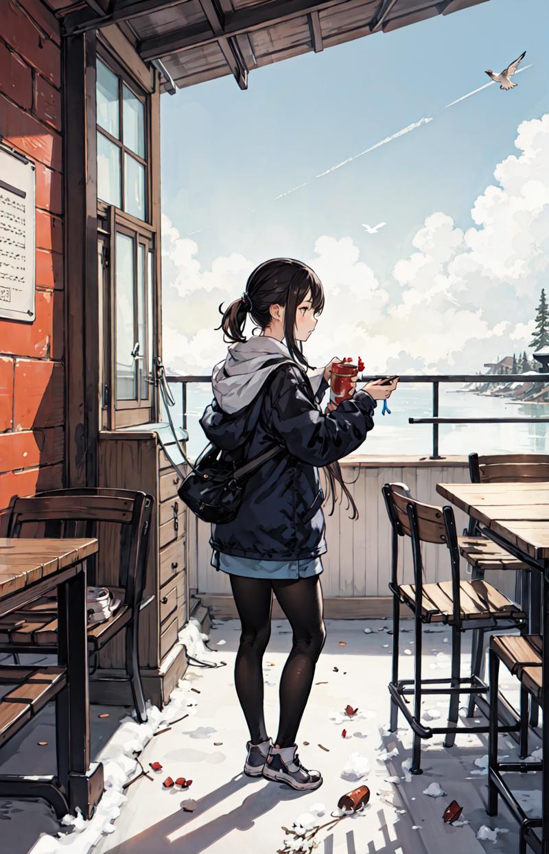 189663-3743639898-best quality, detailed background, girl,sea, cafeteria, bird, snow, winter,.png